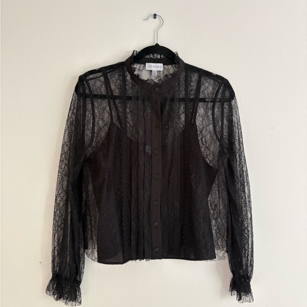 Lucy Paris Black Lace Blouse